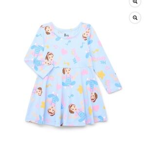 Ms. Rachel Toddler Girls Print Dress with Long Sleeves, Size 4T